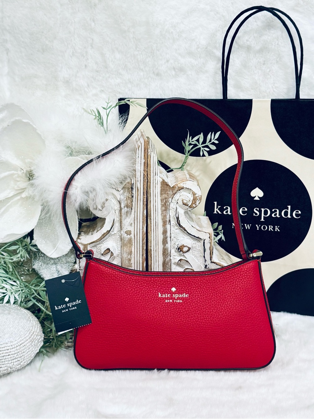 Kate Spade Julia bag Red Pebble Leather gorgeous shoulder bag purse NWT